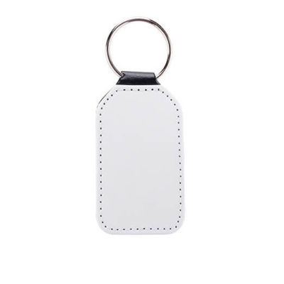 Rectangular eco leather keychain for printing